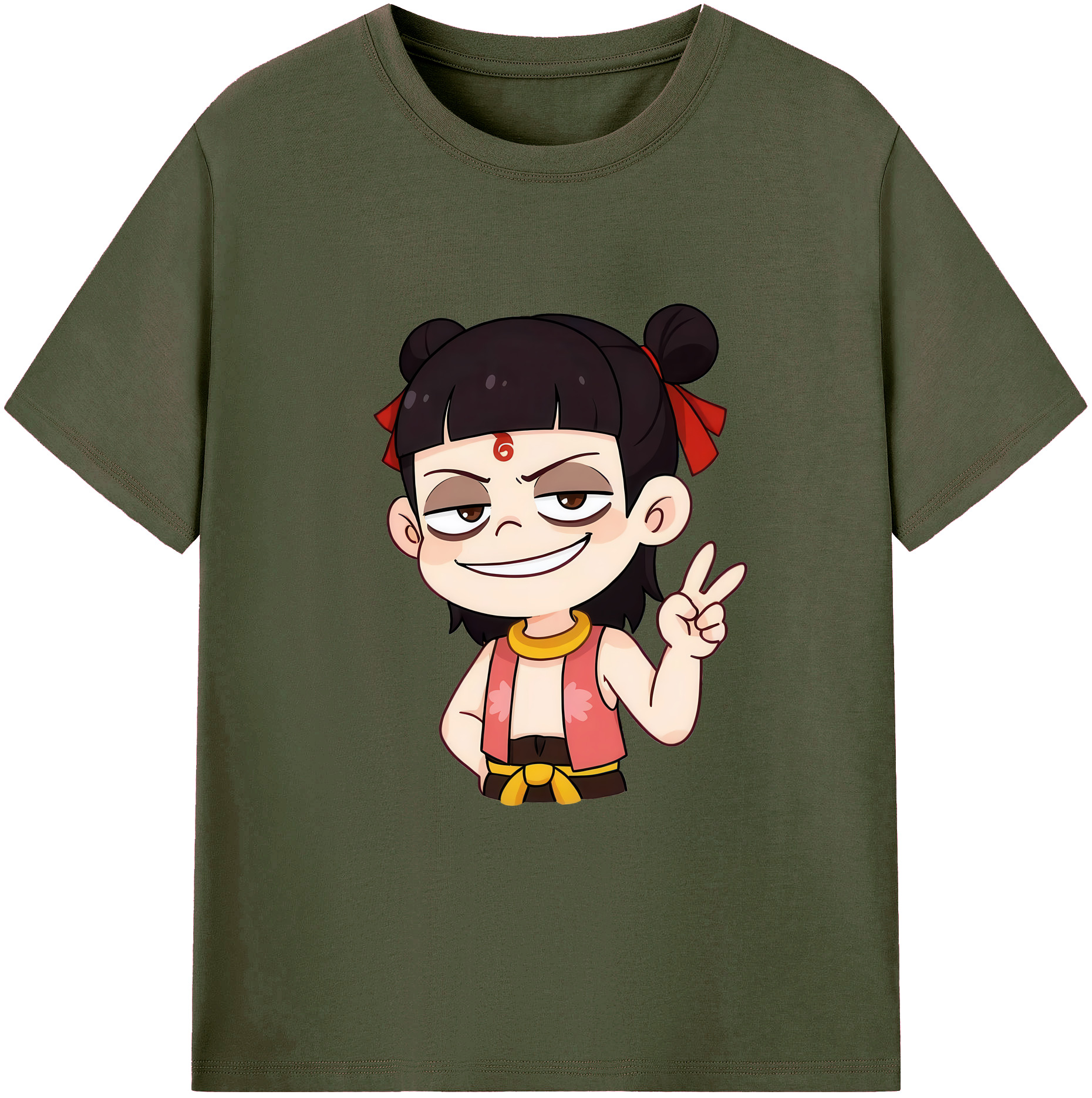 （画像用） Ne Zha 2 ナタ 魔童の大暴れ 綿100％ メンズ半袖Tシャツ｜肌触りやわらか＆通気性